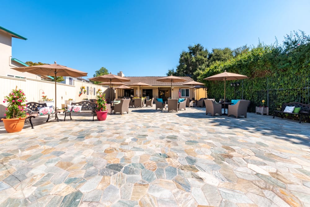 Large walkways at Pacifica Senior Living Santa Barbara in Santa Barbara, California