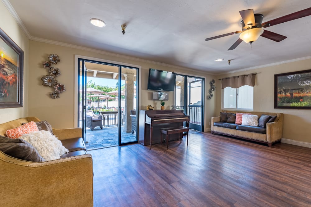 Lobby area at Pacifica Senior Living Santa Barbara in Santa Barbara, California