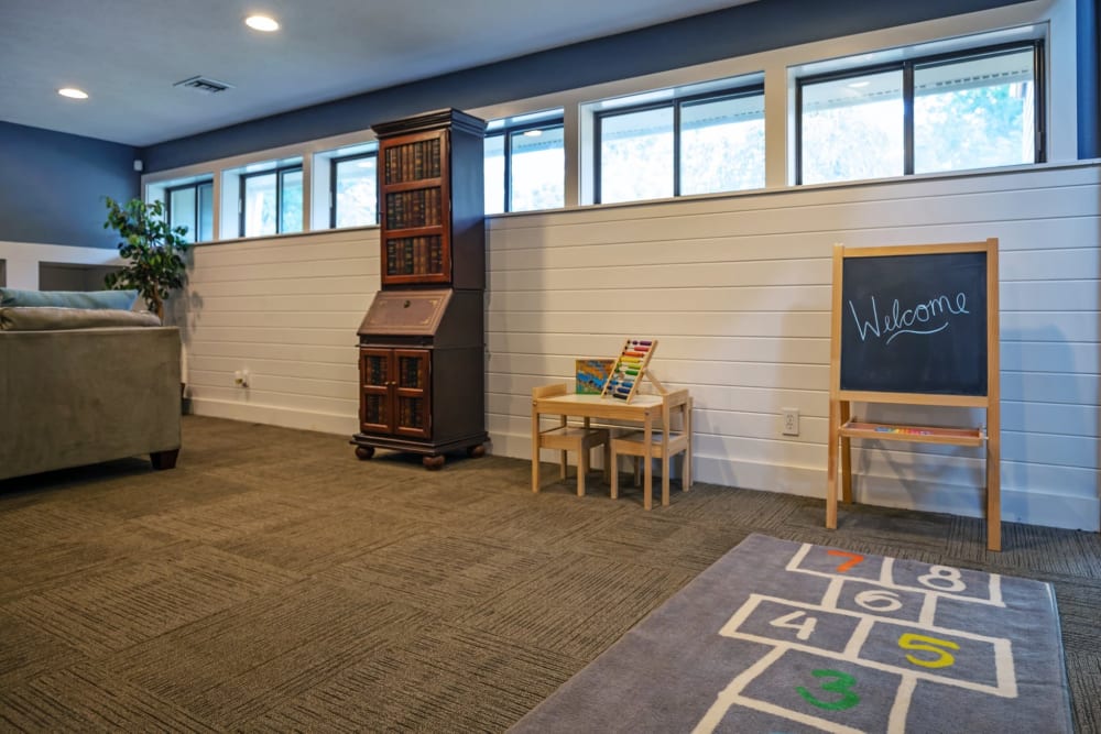 Kids' play area in the clubhouse at Parkside at Castleton Square in Indianapolis, Indiana