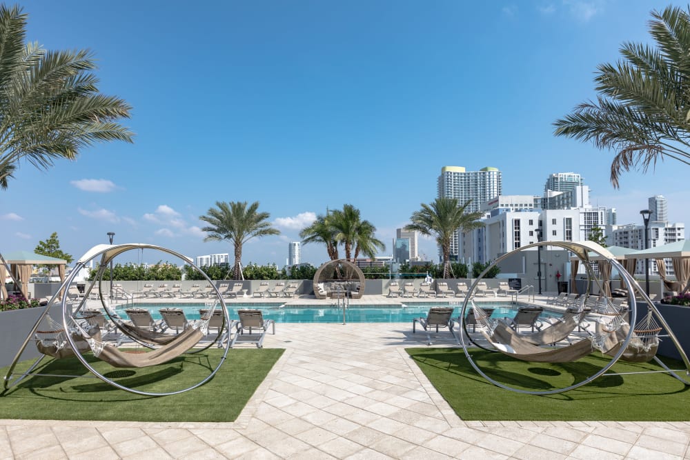 Beautiful pool at Miro Brickell in Miami, Florida
