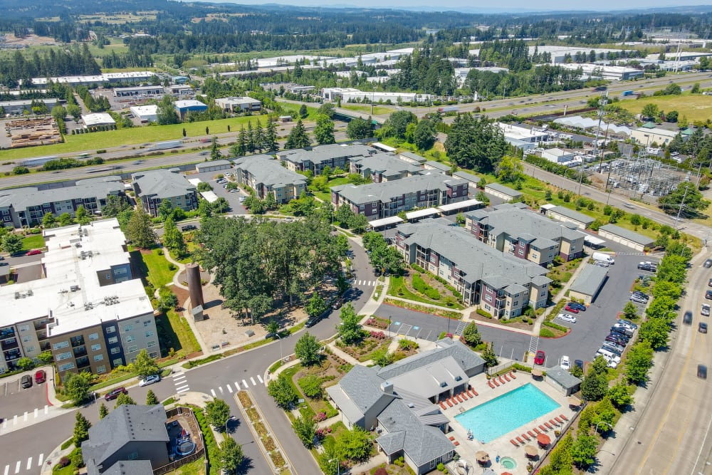 Aerial Property View at Terrene at the Grove in Wilsonville, Oregon