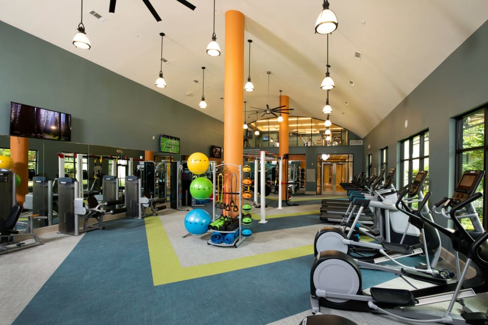 Well equipped Fitness center at Olympus at Memorial in Houston, Texas