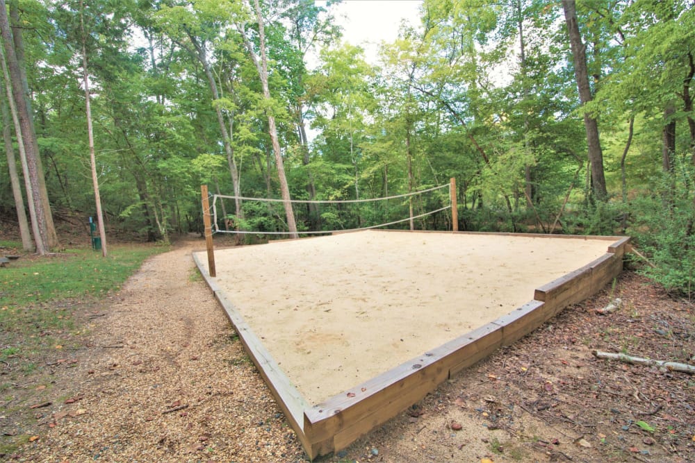 Large volleyball court with excellent sand at Charleston Row Townhomes in Pineville, North Carolina