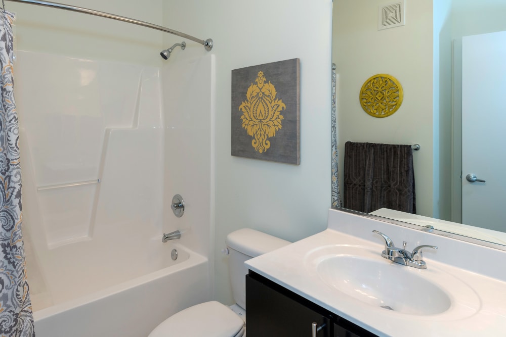 Bathroom with tub and shower at Element at Ghent in Norfolk, Virginia