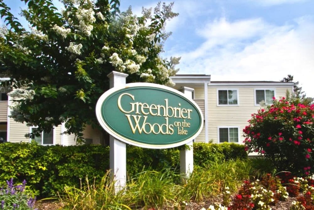signage at Greenbrier Woods Apartments in Chesapeake, Virginia