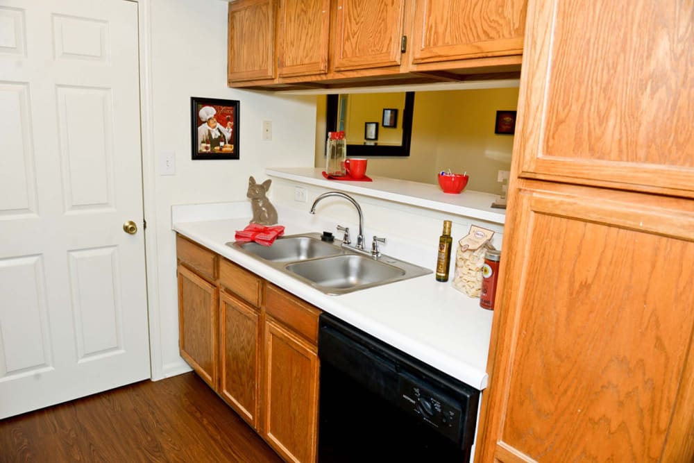 Kitchen with lots of counter space and a dishwasher at Hunters Point in Zionsville, Indiana