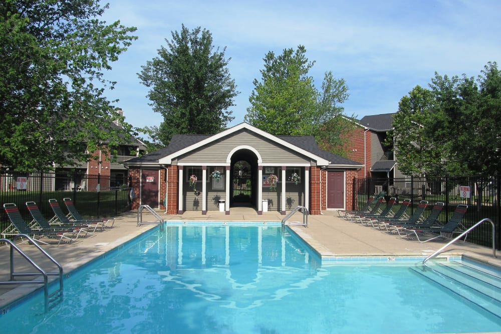 Resident swimming pool at Hunters Point in Zionsville, Indiana