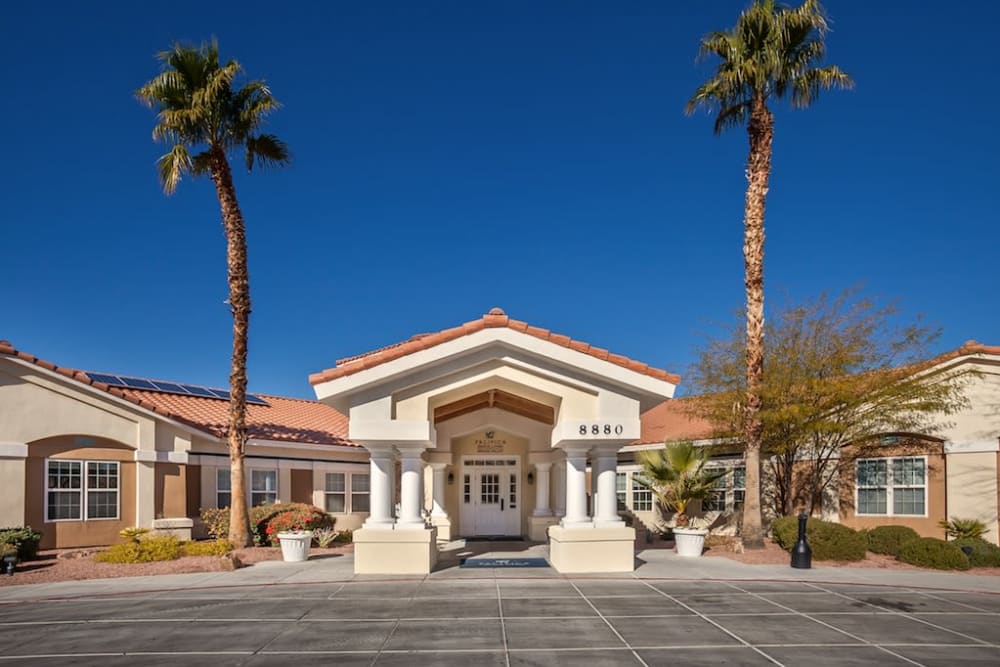 Front entrance to Pacifica Senior Living Spring Valley in Las Vegas, Nevada