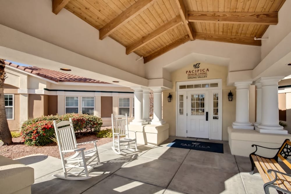 Front entrance to Pacifica Senior Living Spring Valley in Las Vegas, Nevada