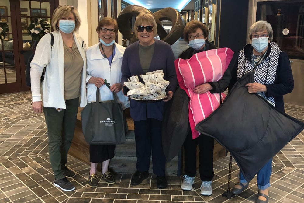 Residents with pillows and blankets at Mercer Hill at Doylestown in Doylestown, Pennsylvania