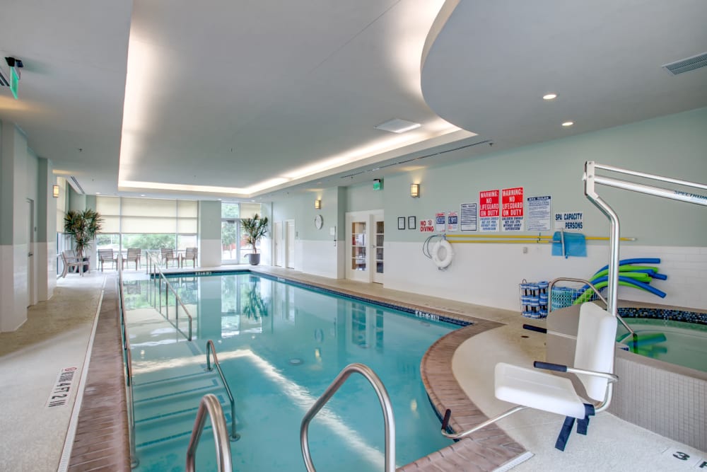 Indoor swimming pool at The Village of River Oaks in Houston, Texas
