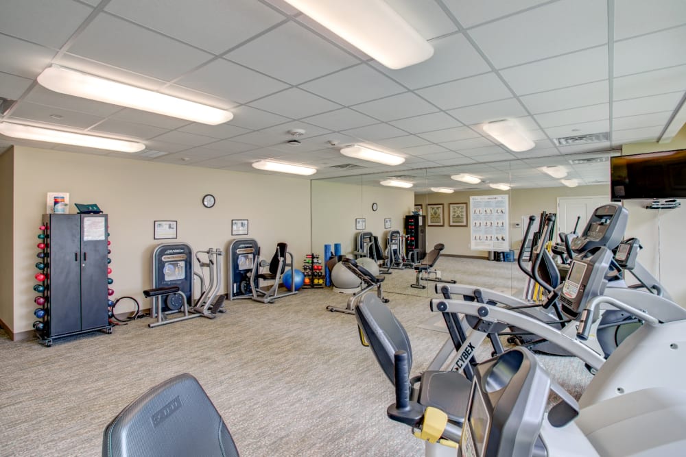 Fitness room at The Village of River Oaks in Houston, Texas