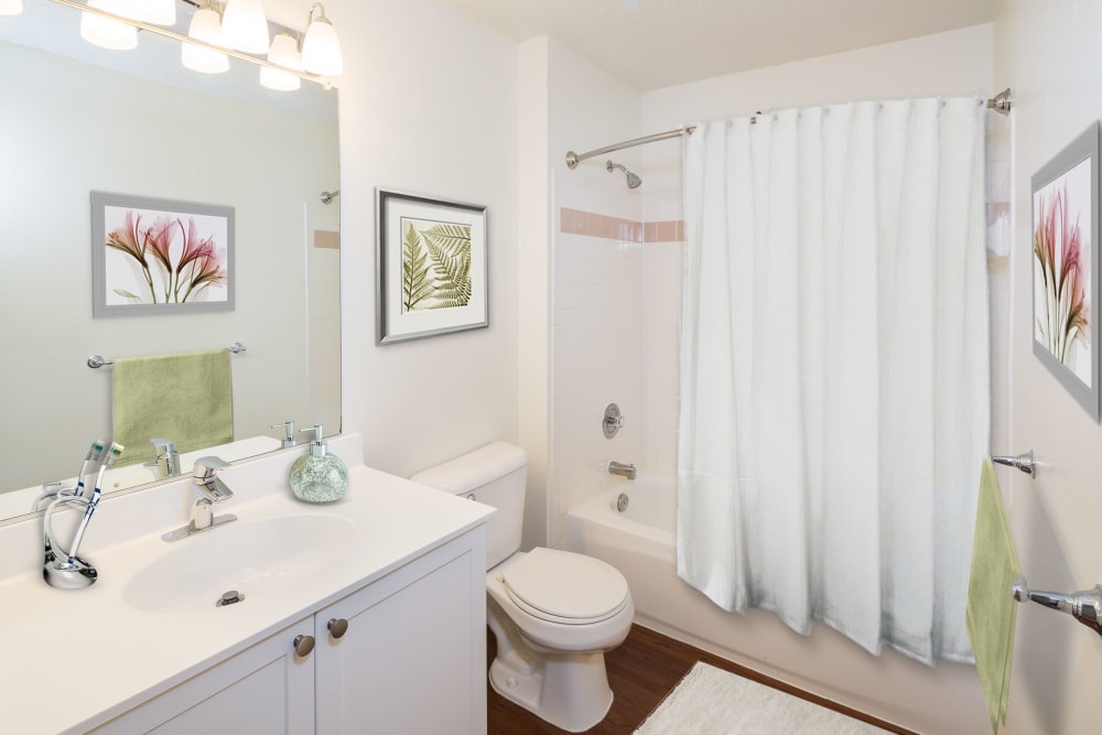 Model bathroom at Vista at Town Green in Elmsford, New York