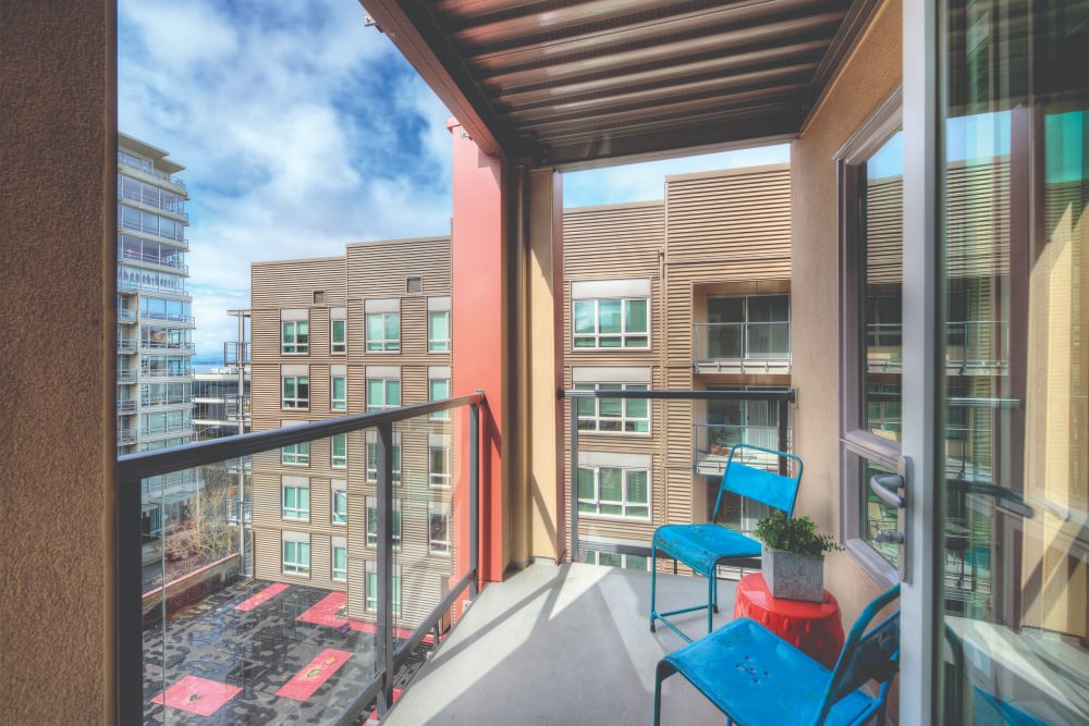 Private balcony at 2900 on First Apartments in Seattle, Washington