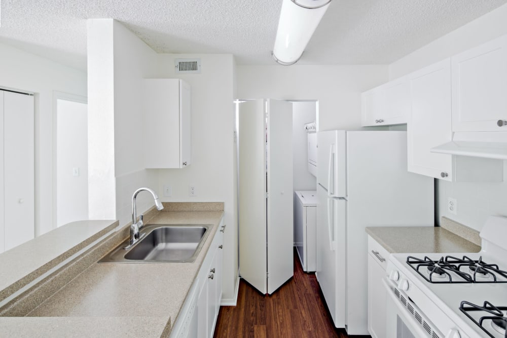 Updated white kitchen option at Vista at Town Green in Elmsford, New York