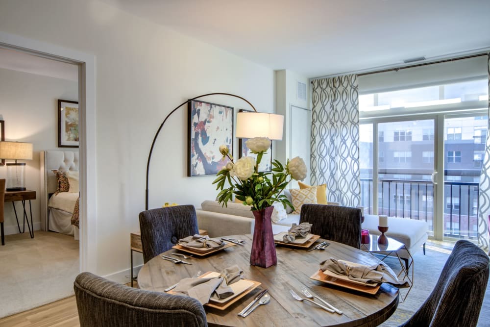 Dining table in a model home at The Residences at Annapolis Junction in Annapolis Junction, Maryland