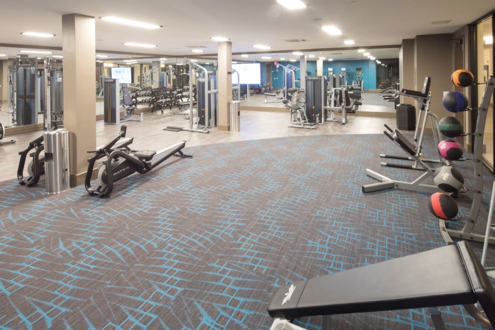 Well-equipped fitness center at The Residences at Annapolis Junction in Annapolis Junction, Maryland