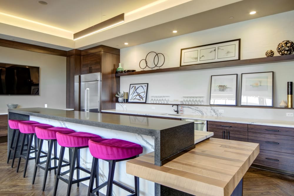 Demo kitchen in the clubhouse at The Residences at Annapolis Junction in Annapolis Junction, Maryland