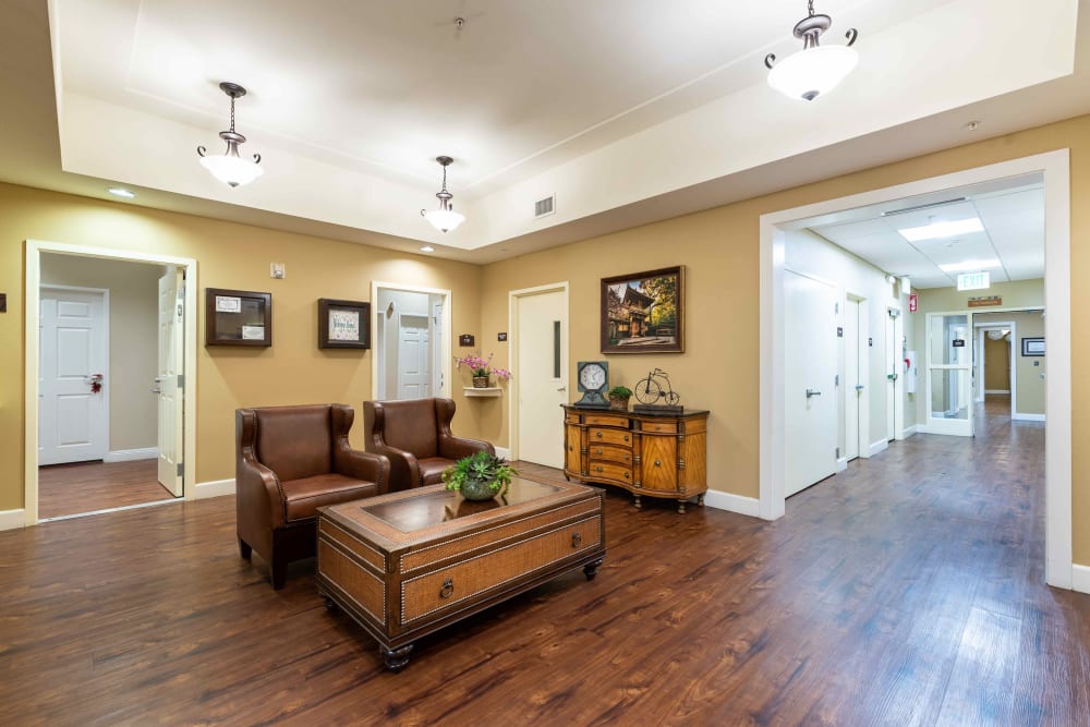 Seating area at Pacifica Senior Living Union City in Union City, California