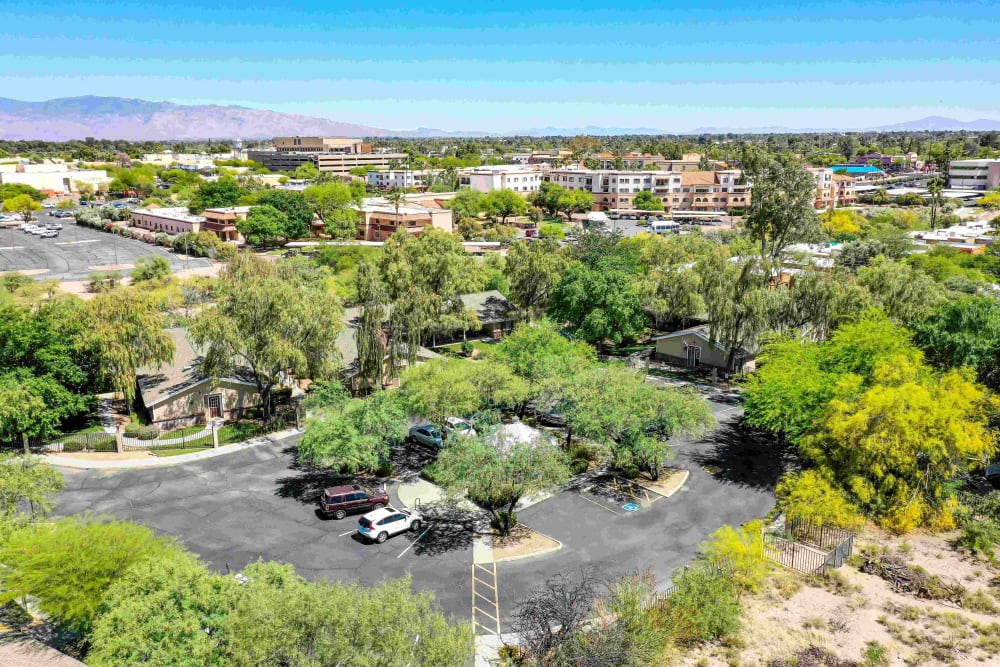 Aerial view of Pacifica Senior Living Tucson in Tucson, Arizona