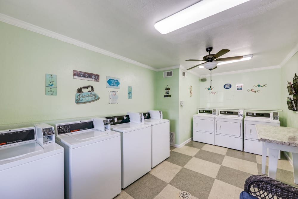 climate controlled laundry room at Franciscan Apartments in Garland, Texas