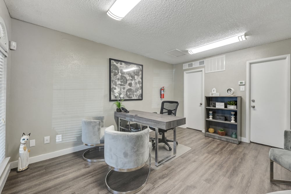 leasing office at Franciscan Apartments in Garland, Texas