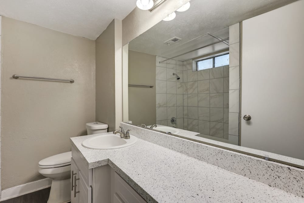 bathroom at Franciscan Apartments in Garland, Texas
