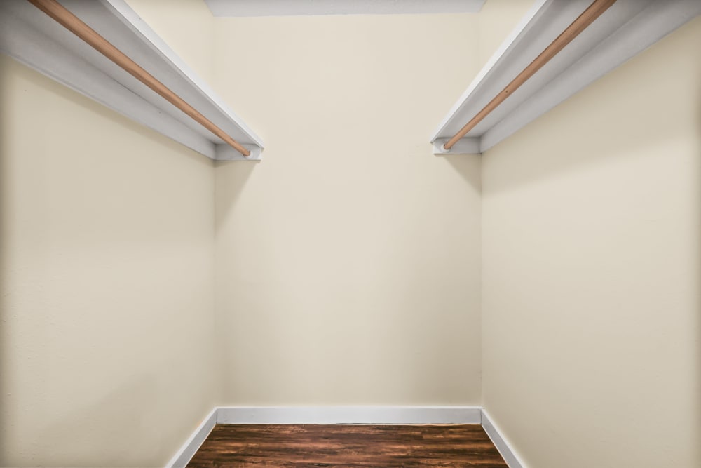 walk in closet at Stonegate Apartments in Mckinney, Texas