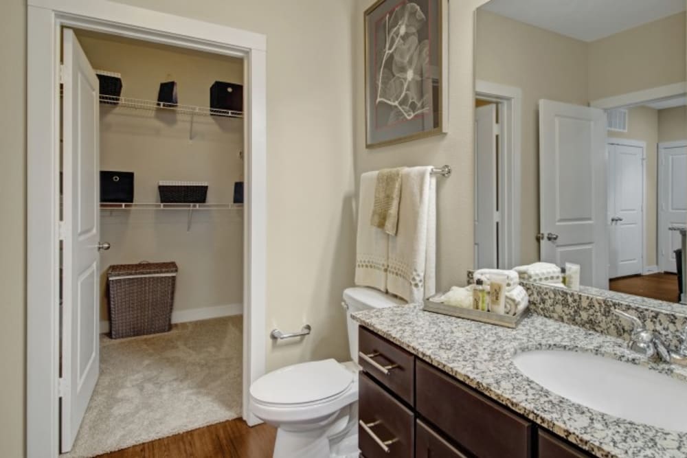 Bathroom and walk-in closet at Artessa in Franklin, Tennessee