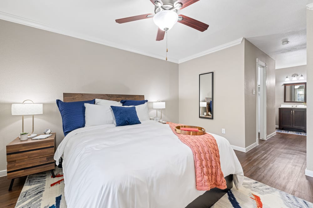 Bright and open bedroom at Austin Midtown in Austin, Texas