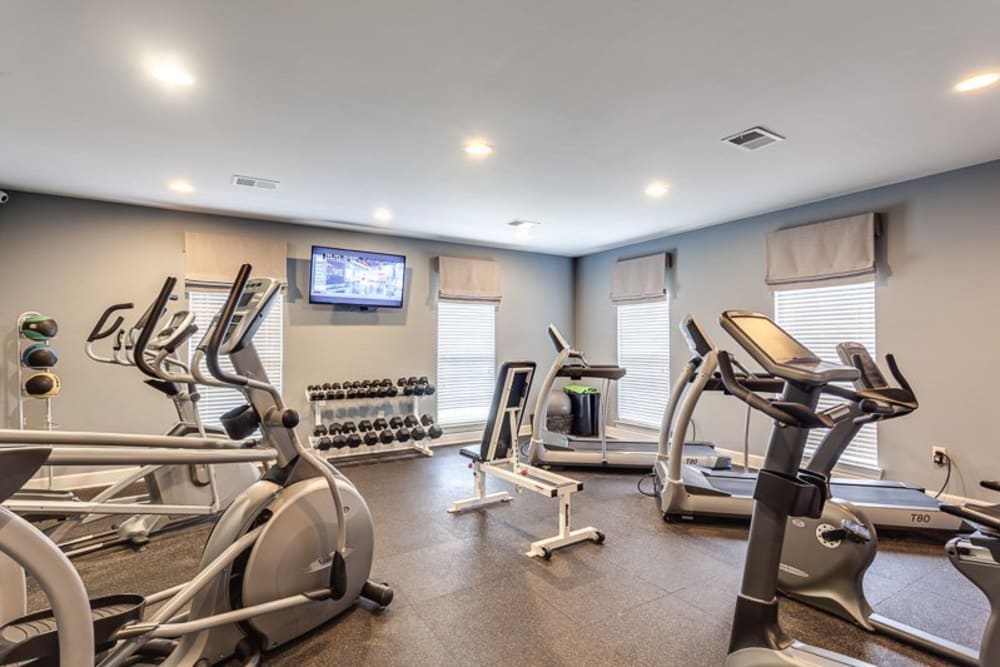 Fitness center at Evergreen at The Bluffs in Knoxville, Tennessee