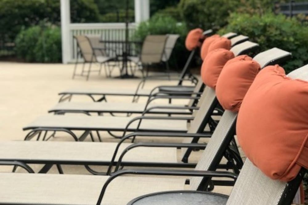 Poolside seating at Forest Pointe in Walterboro, South Carolina