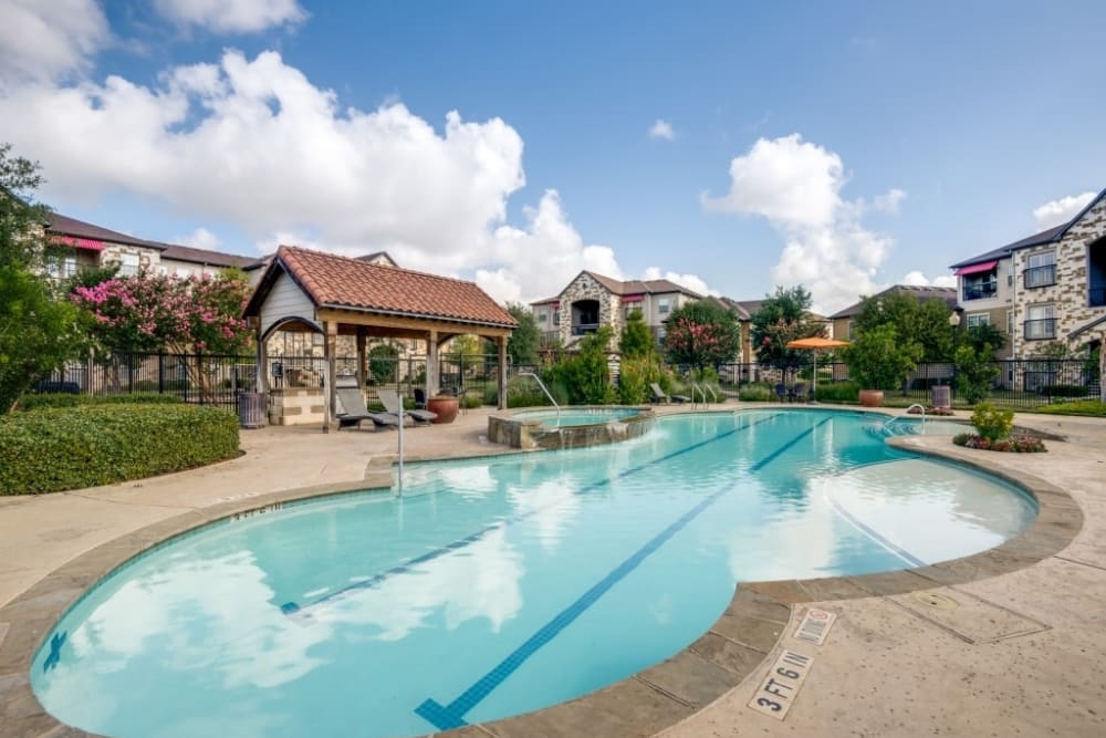Long lap swimming pool at Lookout Hollow in Selma, Texas