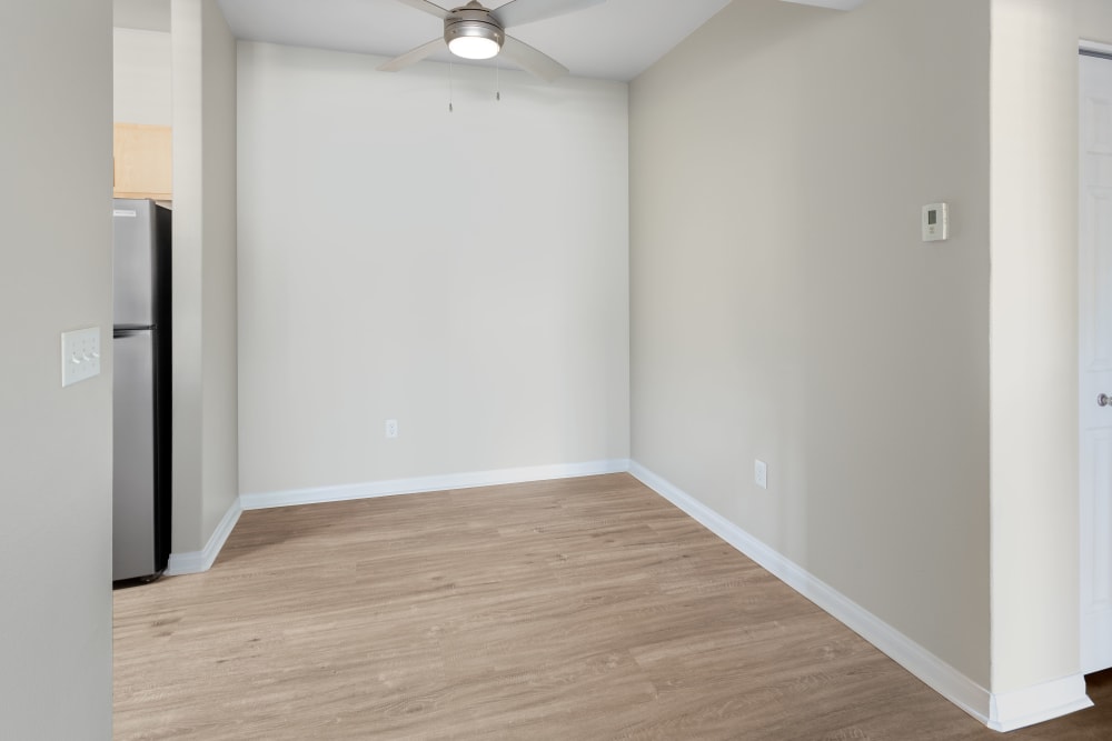 Dining room space in an apartment at Sierra Oaks Apartments in Turlock, California