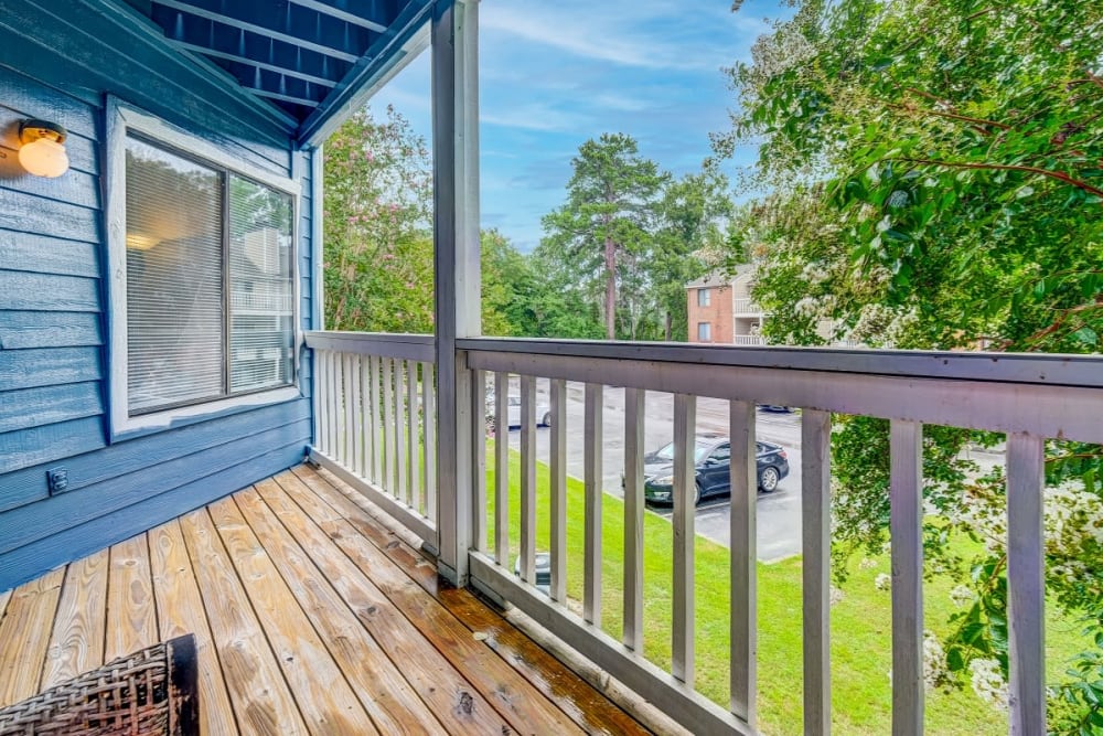 Large balcony at Gable Hill Apartment Homes in Columbia, South Carolina