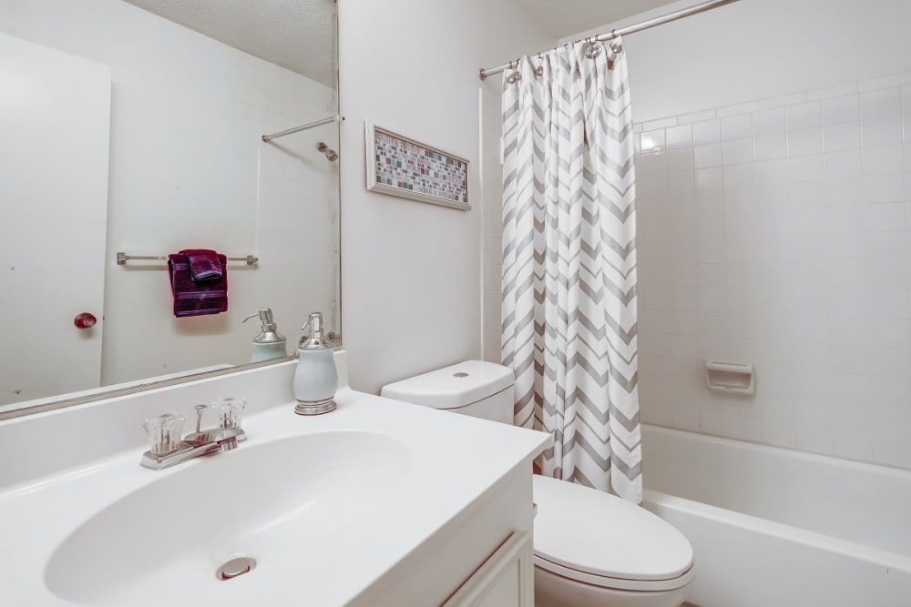 Bright bathroom at Gable Hill Apartment Homes in Columbia, South Carolina