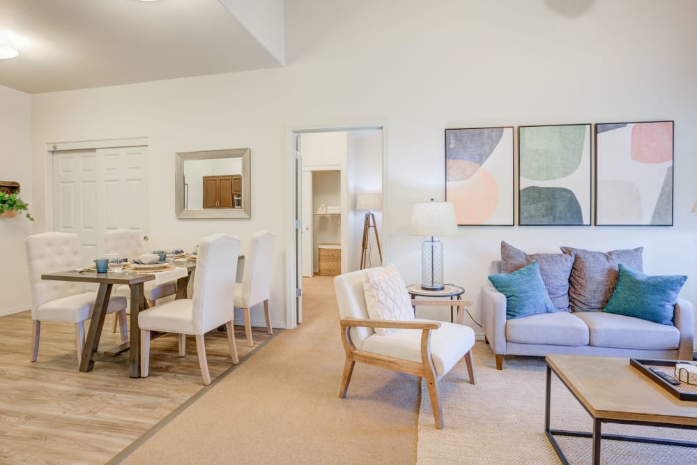 Open concept floor plan at Timber Pointe Senior Living in Springfield, Oregon. 