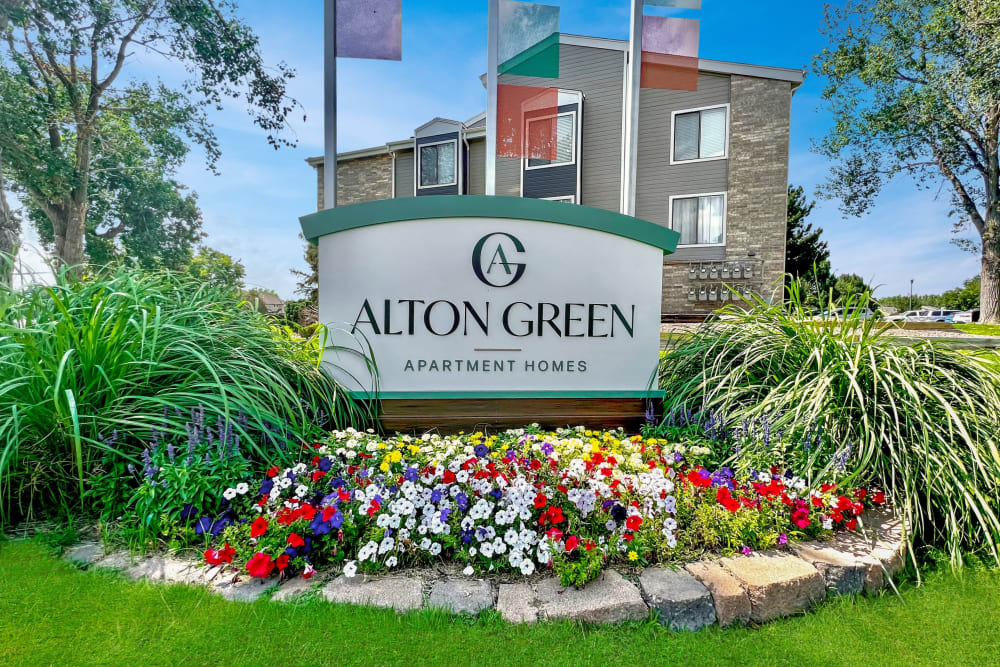 Monument Sign at Alton Green Apartments in Denver, Colorado