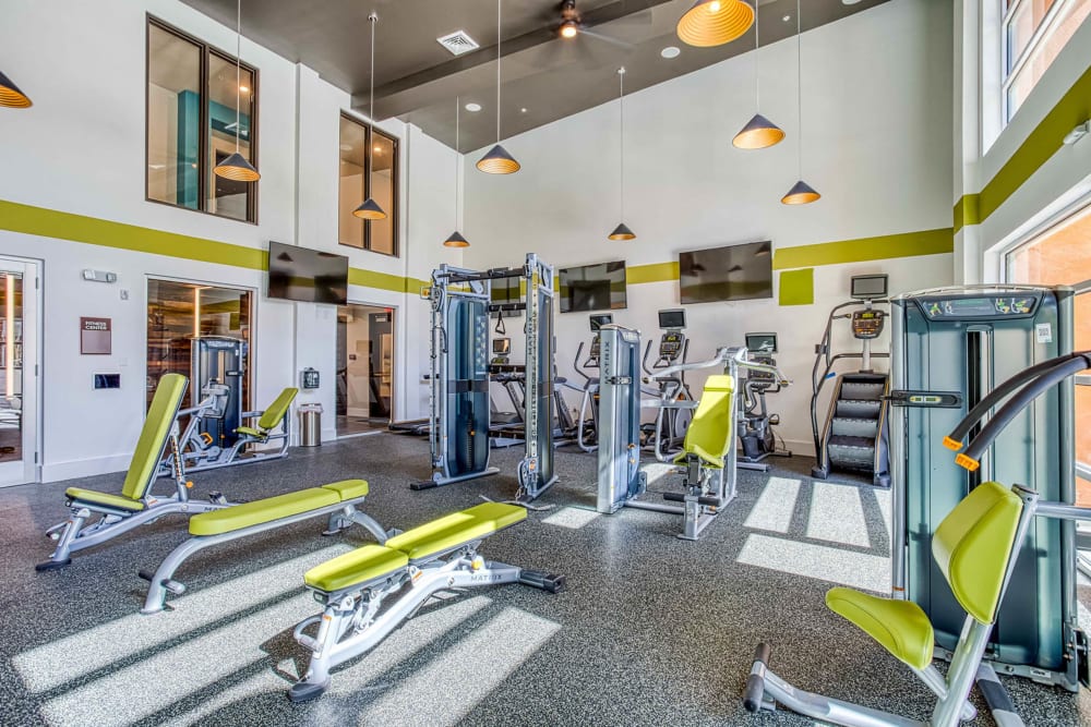 Fitness center at The Parker at Maitland Station in Maitland, Florida