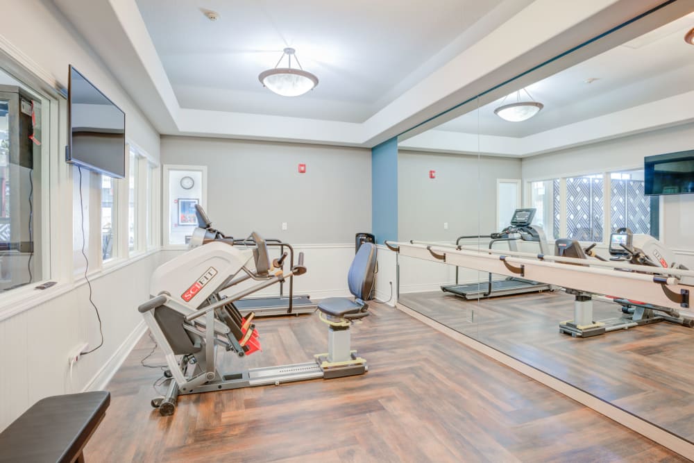 Fitness center at Evergreen Senior Living in Eugene, Oregon. 