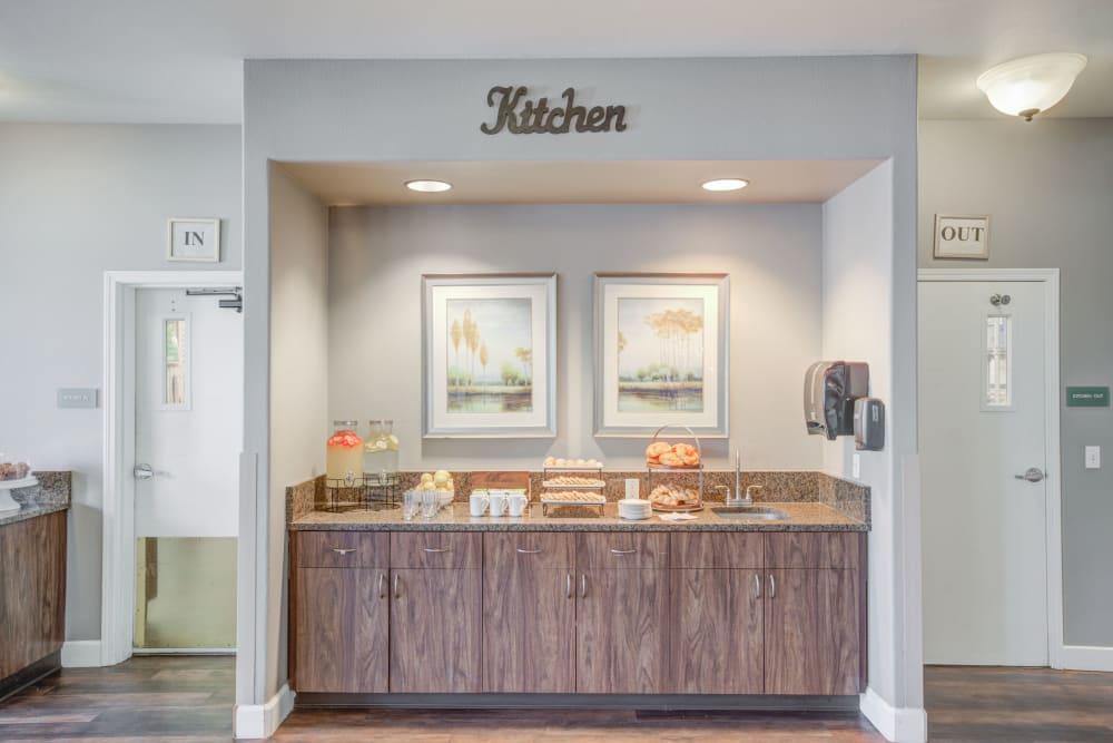 Front reception area at Evergreen Senior Living in Eugene, Oregon.