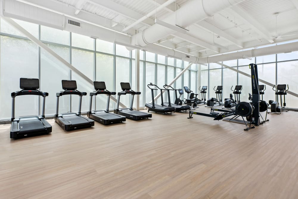 Second Floor Cardio Studio at The Hub at Prairie Shores Bronzeville, Fitness Center at Prairie Shores Apartments Chicago