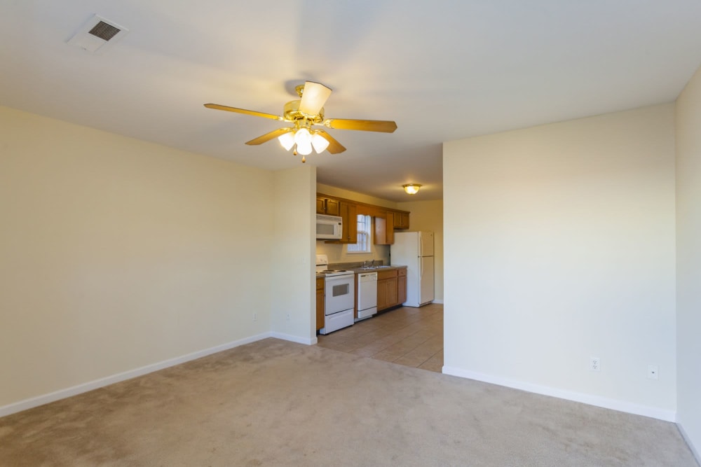 Open living room at Home Place Apartments in East Ridge, Tennessee