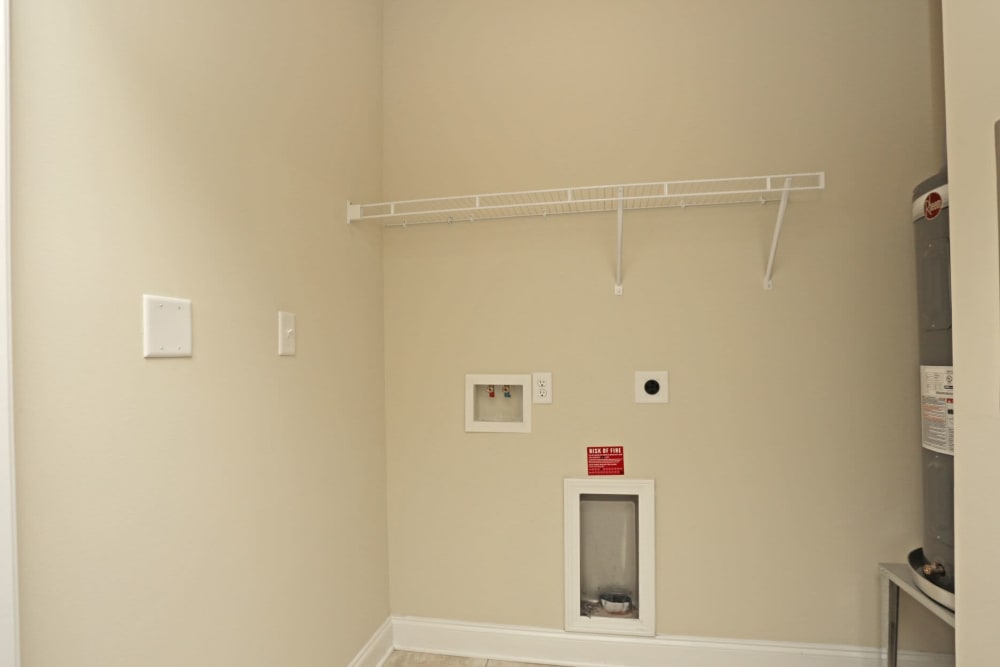 Laundry room with hookups at Sage Creek Apartments in Augusta, Georgia