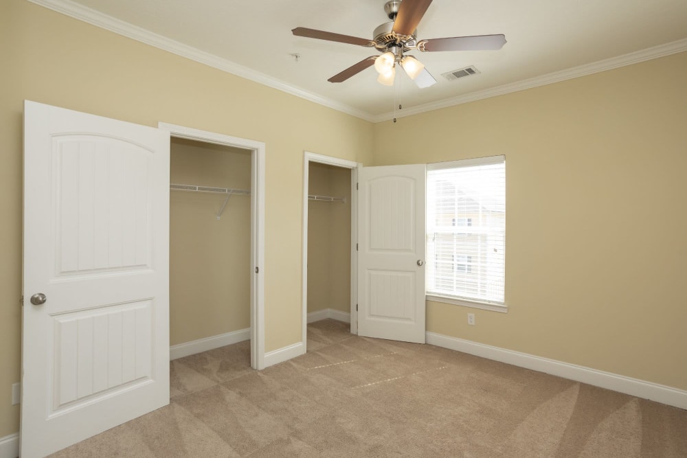 Bedroom with closet and window at Sage Creek Apartments in Augusta, Georgia