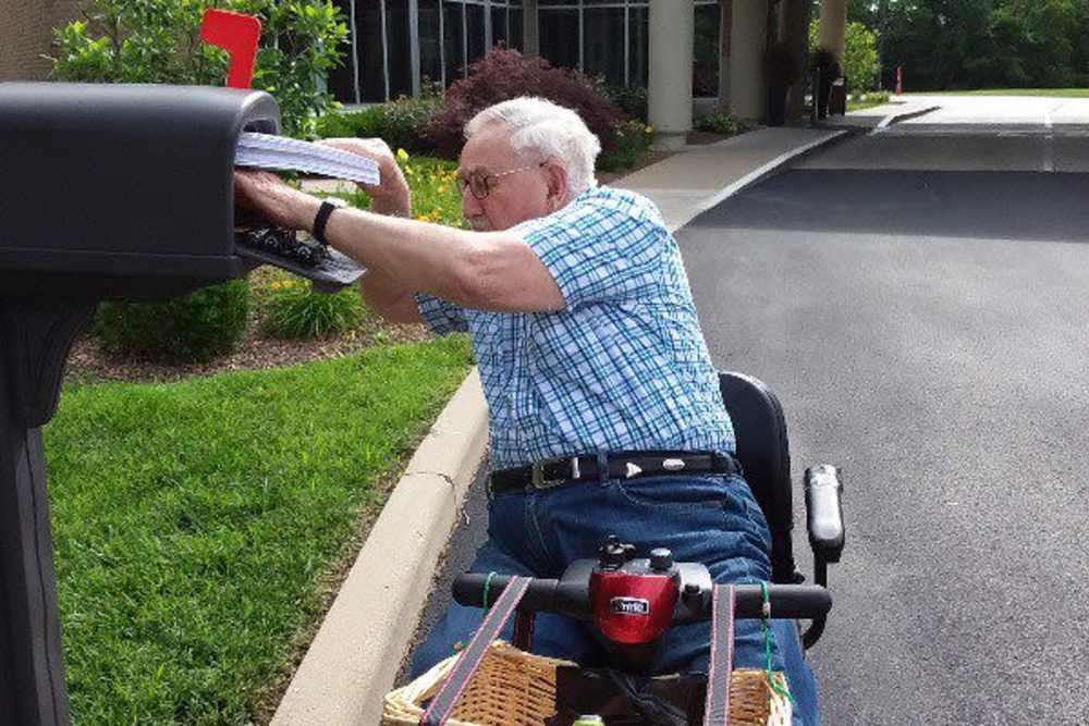 Resident getting the mail at Corp Site Testing in Bend, Oregon