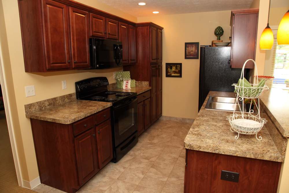 Kitchen in apartment at Corp Site Testing in Bend, Oregon