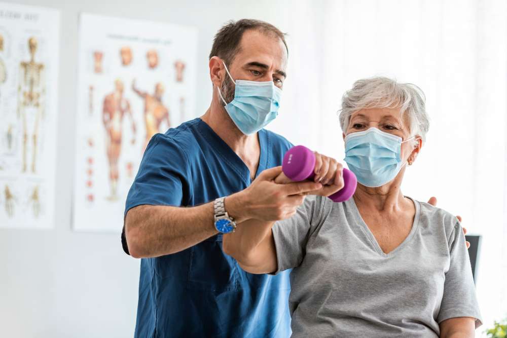 Trainer and woman at Location Finder - Page Load Testing in Bend, Oregon