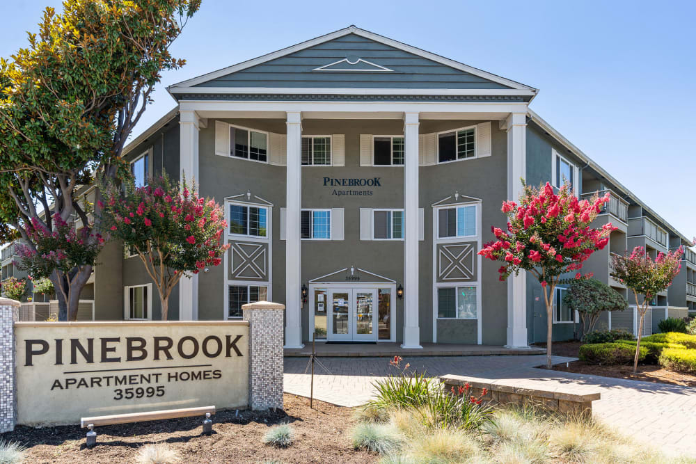 Exterior of Pinebrook Apartment Homes in Fremont, California