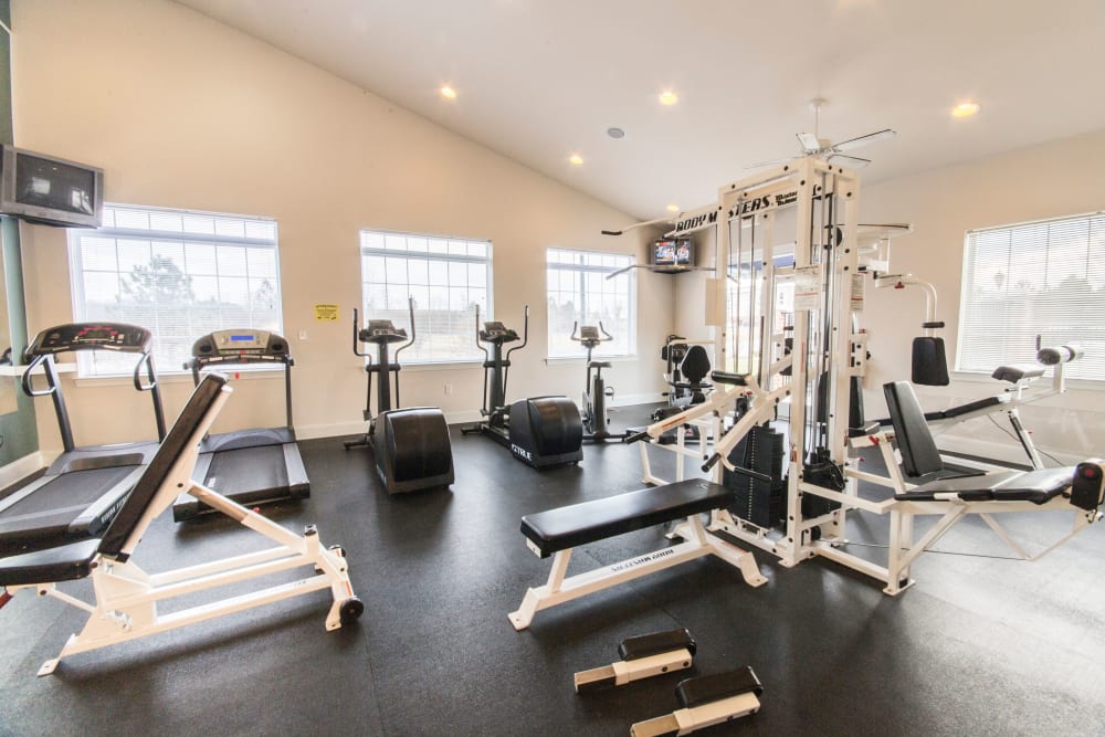 Fitness center at The Greens at Sunchase in Farmville, Virginia